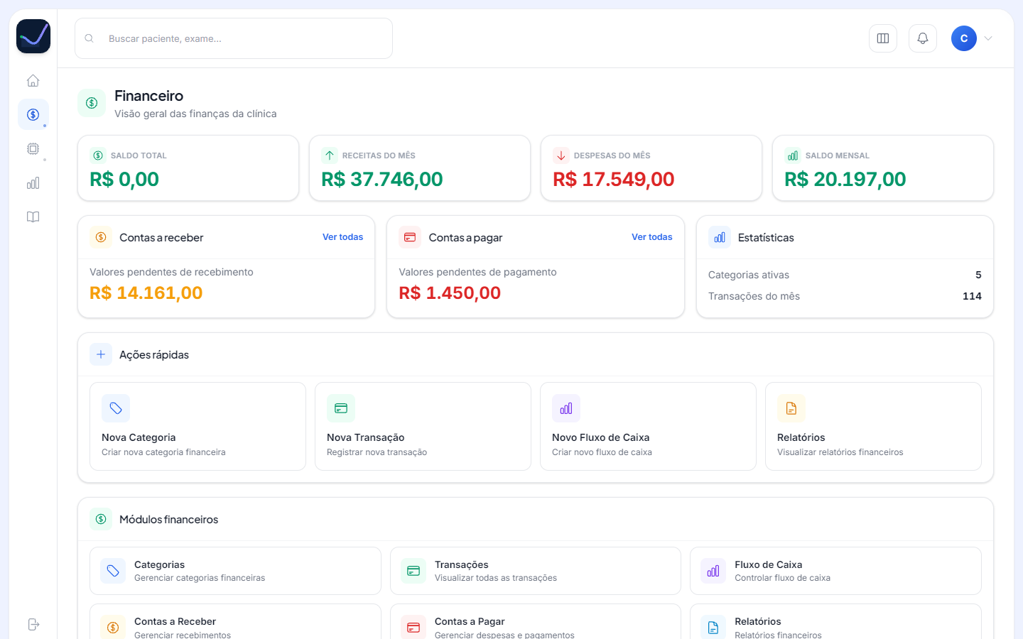 Módulo financeiro da Diástole
